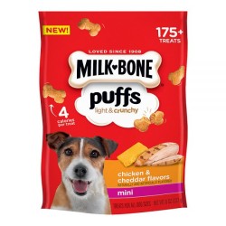 Milk-Bone Puffs Light & Crunchy Mini Dog Treat – Chicken & Cheddar Flavor