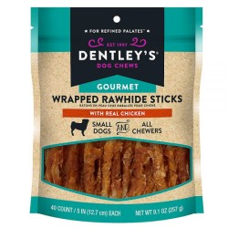 Dentley’s® Gourmet Wrapped Rawhide Sticks Dog Treats – Chicken